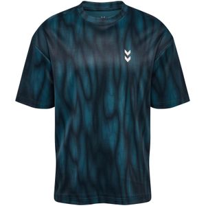 Hummel - HMLHIIT AOP LOOSE T-SHIRT S/S - T-shirt - Zwart - Korte Mouwen