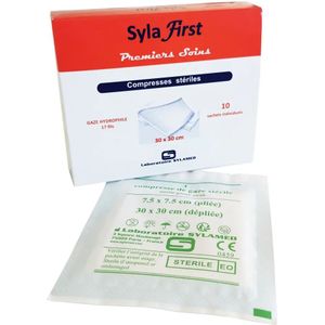 Sporti France - Compressen - Wit - Steriel - 10 Stuks - 7,5 x 7,5cm (opgevouwen)