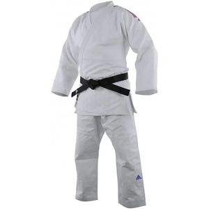Judogi met blauw wit rode streep kind adidas Champion III