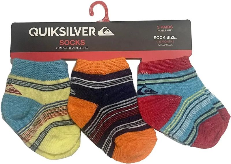 Quiksilver - 715068 - Baby Sokken - Set van 3 - Geschikt voor 0 tot 12 maanden