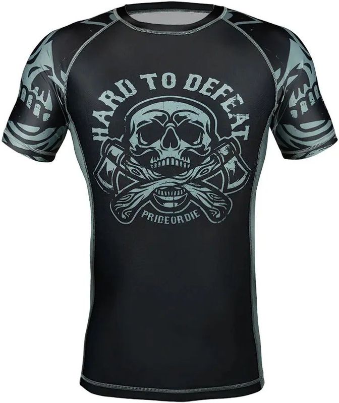 PRIDE or Die - HARD TO DEFEAT - Rash Guard - Zwart