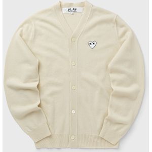 V-NECK CARDIGAN WHITE EMBLEM KNIT