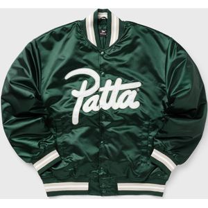 Script Logo Satin Varsity Jacket