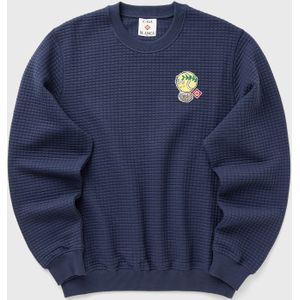 NAVY GRID SWEATSHIRT