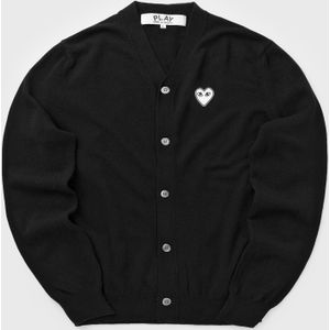 V-NECK CARDIGAN WHITE EMBLEM KNIT