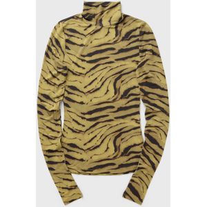 Printed Shiny Jersey Turtleneck