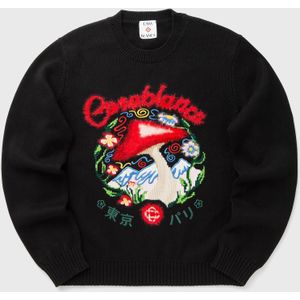 MUSHROOM EMBLEM INTARSIA CREW