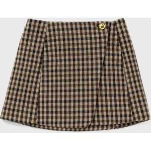 Check Wool Mix Skirt