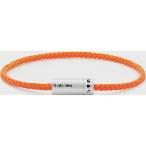 7g-brushed sterling silver-orange nato-cable-bracelet