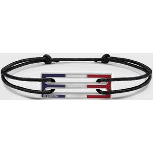 2.5g polished sterling silver tricolor lacquered cord bracelet
