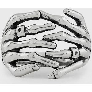 Silver Skeleton Hands Ring