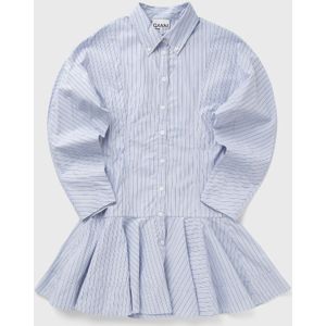 Stripe Cotton Buttoned Mini Dress