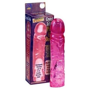 Vac U Lock - Crystal Jelly Pink Dildo
