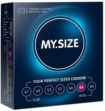 My Size - Natural Latex Condom 64 Width 3 St.