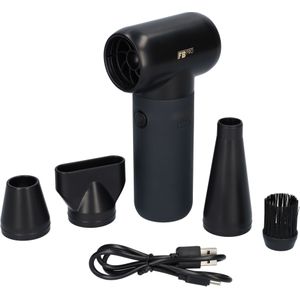 FBT110 - Jet fan - Turbo fan - Dust blower - 4 verschillende opzetstukken! - Zwart