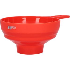 Opvouwbare siliconen trechter- Koker keukengerei - Voor op de camping of keuken - Compact formaat, met handvat! - 19.8 x 12.2 x 3.3 CM - Rood