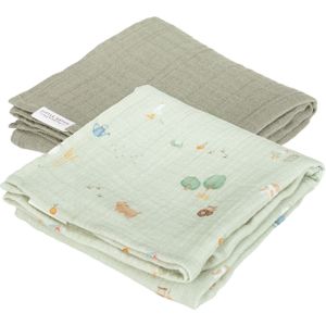 Little Dutch Little Farm Hydrofiel Doek - 70 x 70 cm - Olive - 2 Stuks