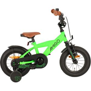 AMIGO Explorer 12 Inch 20 cm Jongens Terugtraprem Groen/Zwart