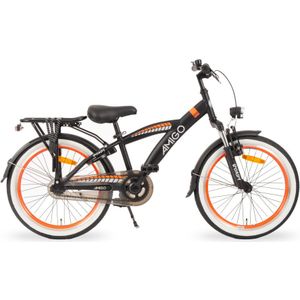 AMIGO Roady 20 Inch 27,5 cm Jongens Terugtraprem Zwart/Oranje