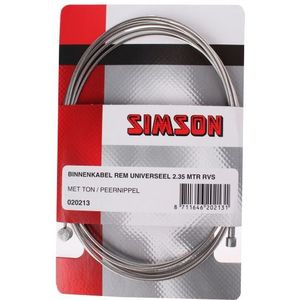 Simson binnenkabel rem 2250 mm RVS zilver