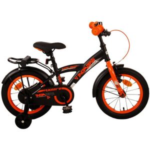 Volare Thombike 14 Inch 22,5 cm Jongens Terugtraprem Zwart/Oranje