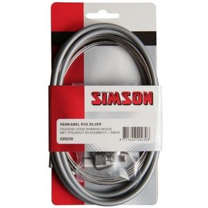 Simson remkabel set Nexus rollerbrake 2250/1700 mm grijs /zilver