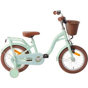 AMIGO Fairy Kinderfiets - Meisjesfiets 14 Inch - Met Terugtraprem - Met Zijwieltjes - Mintgroen