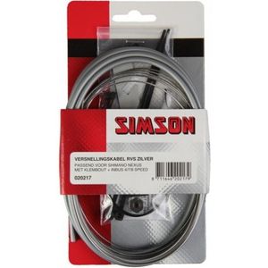 Simson versnellingskabel set Nexus 1700/2150 mm grijs/zilver