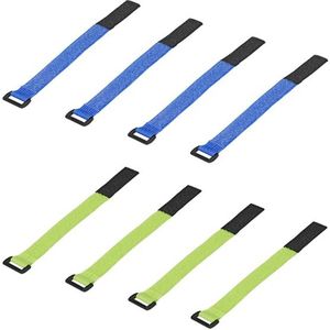 ProPlus kabelbinders klittenband 8 stuks blauw/groen