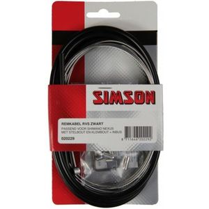 Simson remkabel set Nexus rollerbrake 1600/2250 mm zwart/zilver