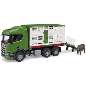 Bruder - Scania Super 560R Cattle transportation truck with 1 cattle (03548)
