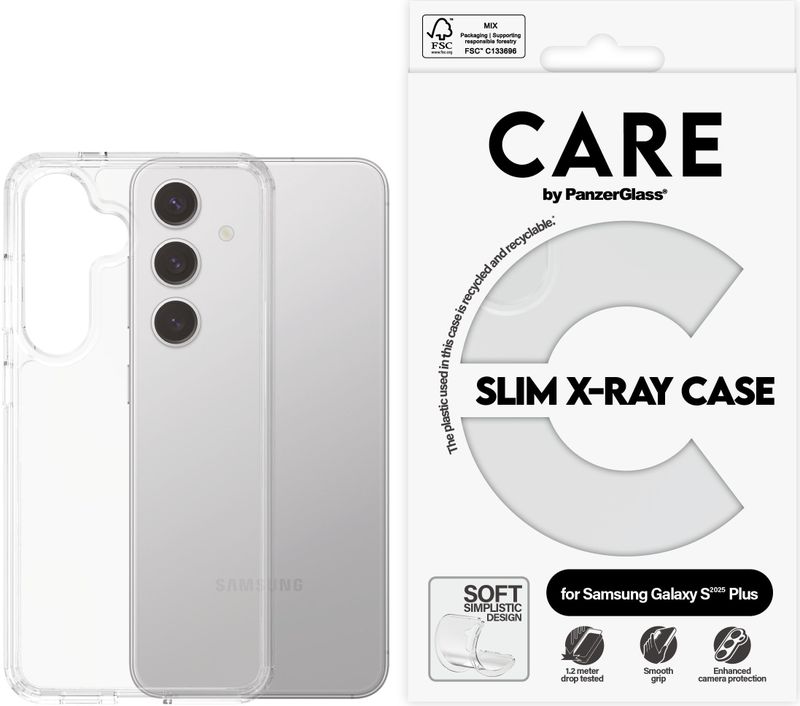 CARE by PanzerGlass - Fashionable Case Transparent X-Ray Soft Basic Samsung Galaxy S 2025 Plus