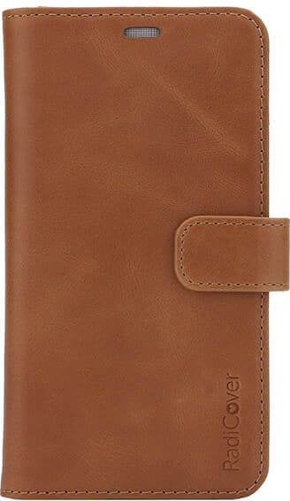 RadiCover - Radiationprotected Mobilewallet Leather iPhone 12 Mini Exclusive 2in1 Magnetcover - Brown