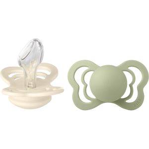 BIBS - Pacifier Couture 2 PACK - Ivory/Sage - Size 2