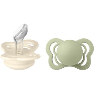 BIBS - Pacifier Couture 2 PACK - Ivory/Sage - Size 1