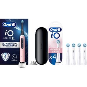 Oral-B - iO5s Blush Pink Electric Toothbrush&iO Gentle Care Replacement Heads 4ct (Bundle)