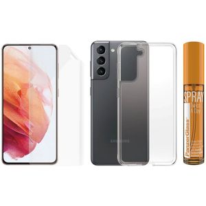 PanzerGlass - Galaxy S21 Hygiene Pack (TPU, ClearCase, 30 ml Spray)
