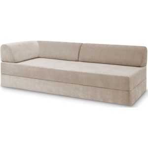 Levi Modulares 2-Sitzer Sofa mit Schlaffunktion 02 RAL1016 – Schwefelgelb – matt Soft-Canvas – Steinbeige