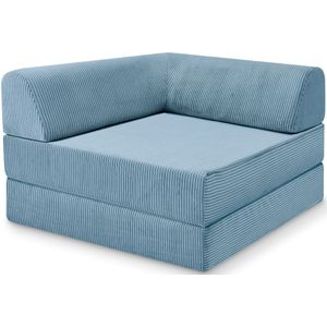 Levi Modularer Sessel mit Schlaffunktion 02 RAL5002 – Ultramarinblau – matt Teddy-Cord – Wolkenblau