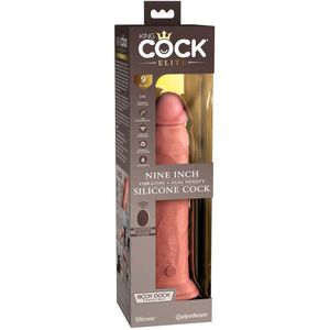 King Cock Elite 9 - zuignap vibrator 23cm - huidskleur