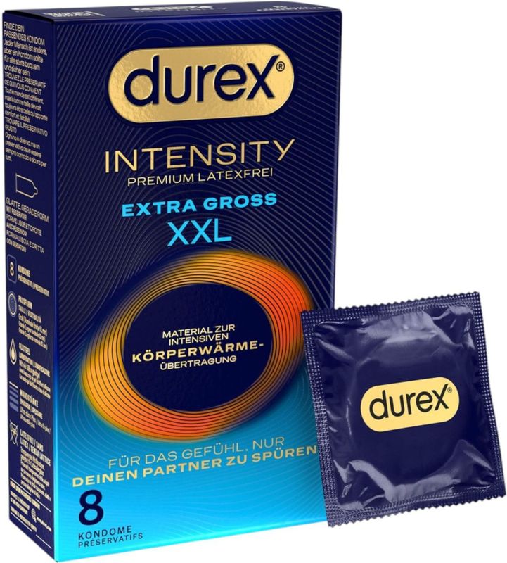 Durex Intensity XXL - Latexvrije Condooms - 8 Stuks - Ultradun Ontwerp