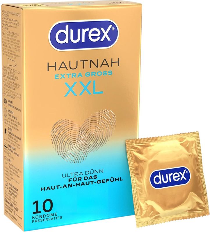 Durex Heel Dichtbij XXL - extra grote condoom (10 stuks)
