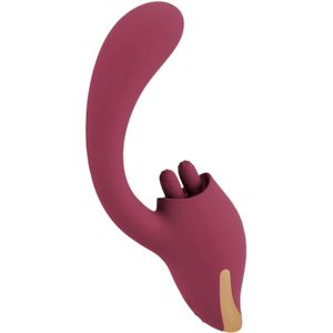 Javida - 2-in-1 tongvibrator (rood)