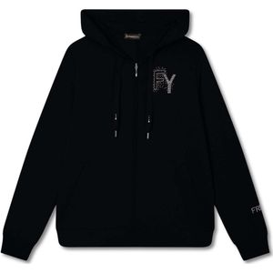 Dames hoodie met rits van french terry Freddy
