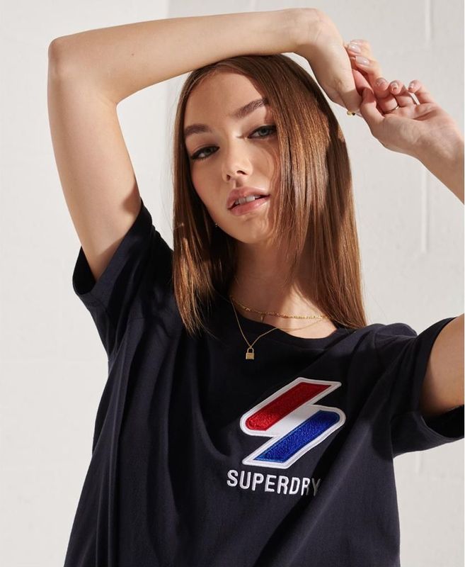 Superdry - Sportstyle - T-shirt - Chenille Fluweel - Biologisch Katoen