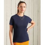 Superdry - Cali Pointelle Crew - T-shirt - Blauw - Korte Mouwen