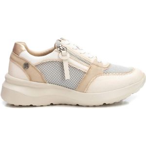Xti - 14373603-BEIGE - Sportschoenen - Beige - Plat - Veters - Ritssluiting - Casual