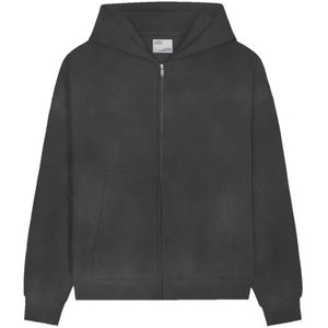 Oversized zip-up hoodie Colorful Standard Organic faded black