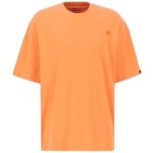 Alpha Industries - Alpha Essentials RL T-Shirt - Tangerine - Korte Mouwen - 100% Katoen