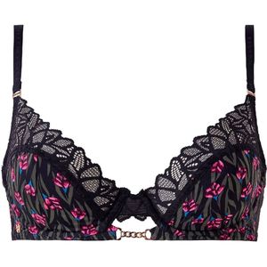Morgan - Delphine - Damesmandbeha - Geprinte Microvezel met Bloemenmotief en Kant